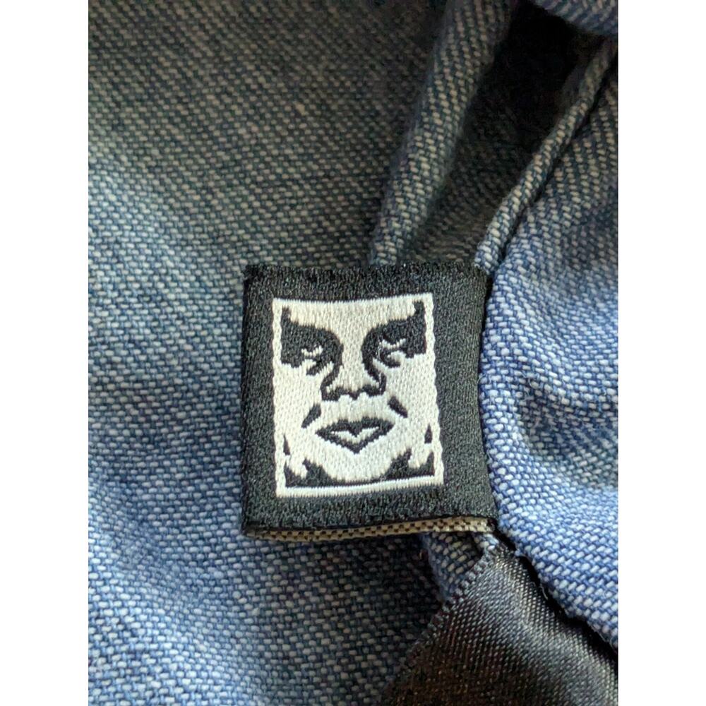 Vintage OBEY Long Sleeve Button Down Chambray Shirt - Large - Picture 4 of 15